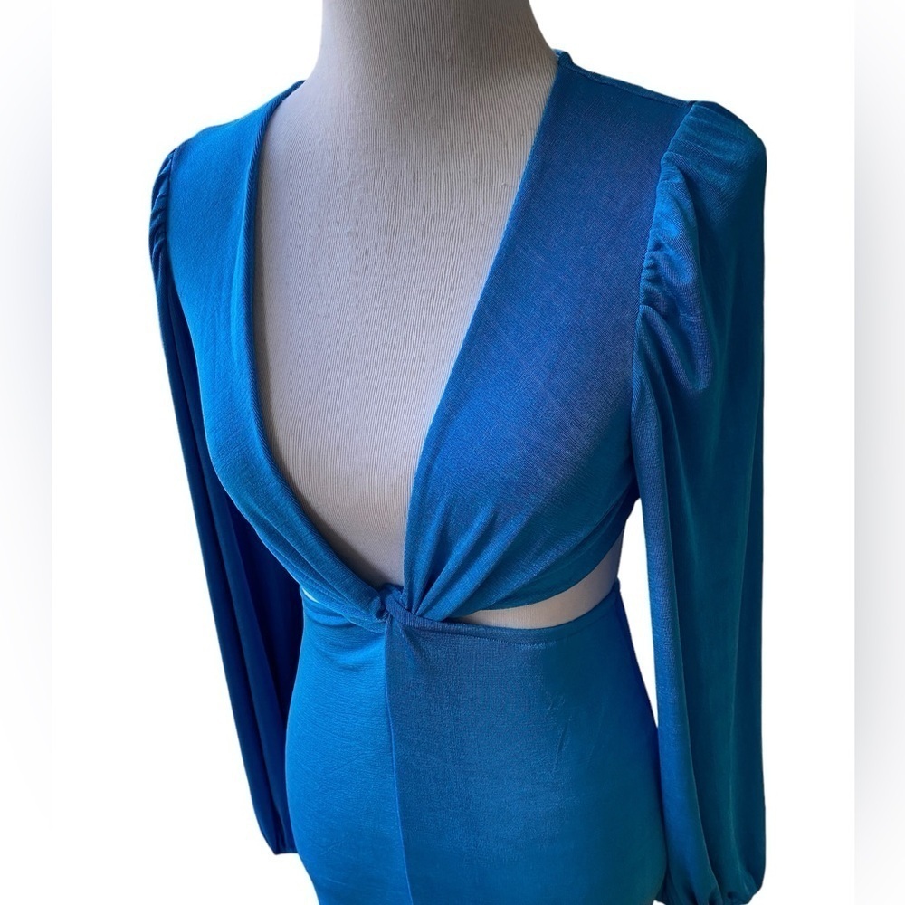 Princess Polly Women's Size 8 Blue Long Sleeve Cut Out Party Dress  New with Tag - Picture 3 of 16